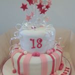 18th Cake with Pink decorations