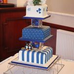 Blue and White Tiers with Penguin and Thistle decoration